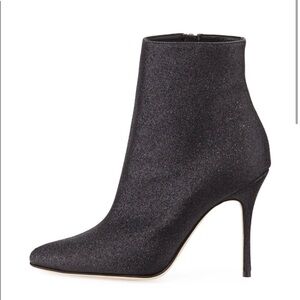 Manolo Blahnik / Insopo 105 Glitter Ankle Boots shimmer glitter 39.5 9.5